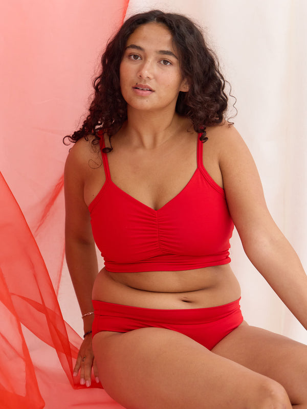wirefree bamboo bra with spaghetti straps