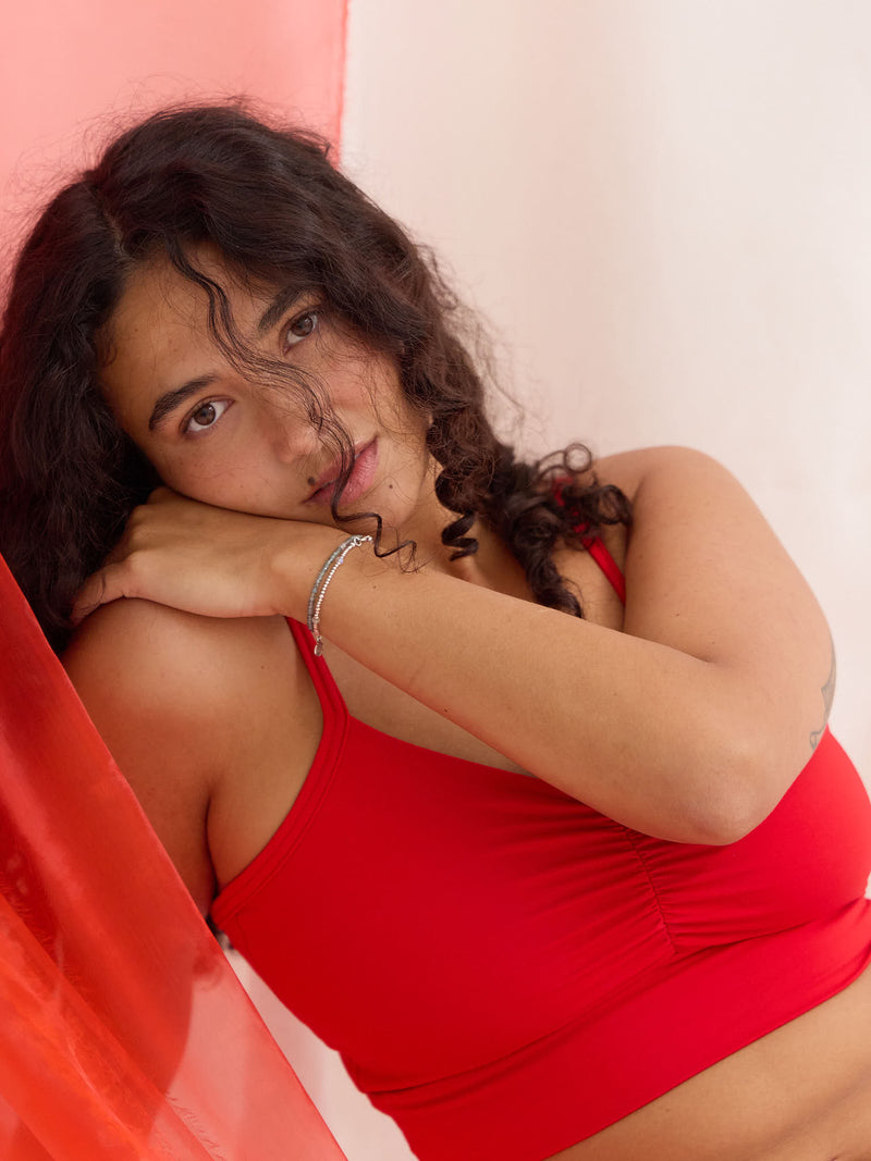 wirefree bamboo bra with spaghetti straps