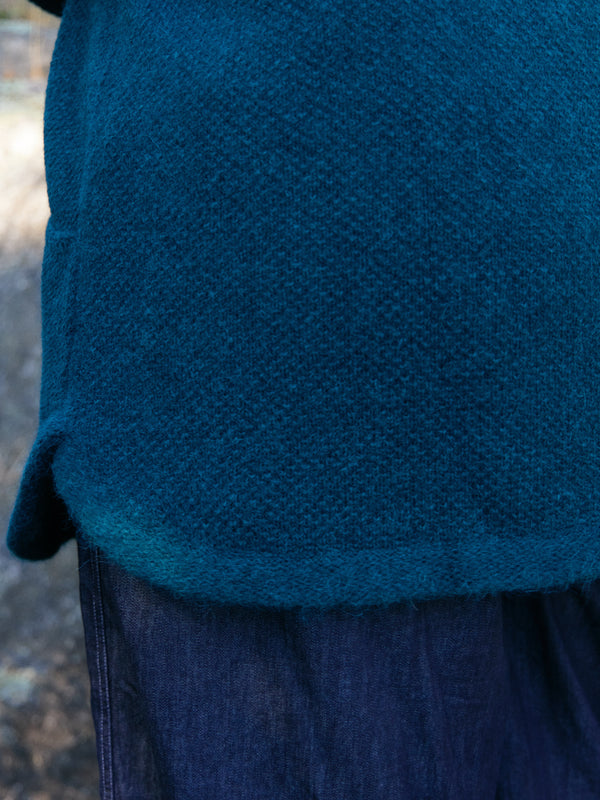 deep sea oversized Superfine Alpaca cardigan made in peru