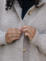 oatmeal oversized Superfine Alpaca cardigan made in peru