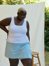 White build in bra tank top reversible bamboo