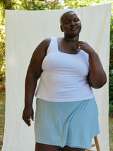 White build in bra tank top reversible bamboo