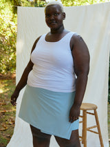 White build in bra tank top reversible bamboo