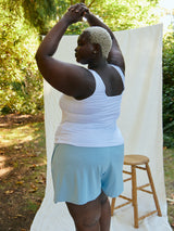 White build in bra tank top reversible bamboo