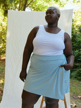 Free Label Beach Blue Bamboo Skort, Plus size