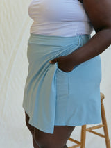 Free Label Beach Blue Bamboo Skort, Plus size