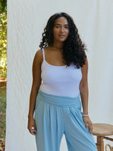 Free Label built in bra tank in White Lottie Tank made in canada