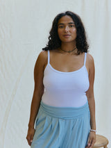 Free Label built in bra tank in White Lottie Tank made in canada