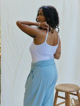 Free Label built in bra tank in White Lottie Tank made in canada