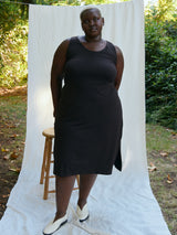 Free Label cold brew brown reversible sheath dress with tie