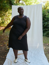 Free Label cold brew brown reversible sheath dress with tie