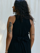 Free Label black reversible sheath dress with tie