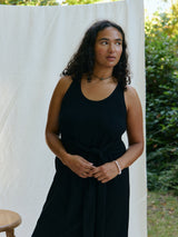 Free Label black reversible sheath dress with tie