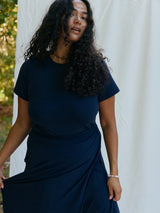 Free Label navy jenie tee, slim fit natural fiber shirt