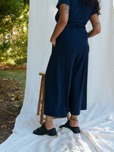 Free Label navy demi crop - skapri, skirt capri