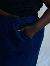 Hemp organic cotton Blue denim wide leg pants, made in canada, plus size