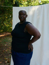 Black ruched draped maternity friendly top