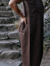 Free Label Woods Frieda jumpsuit, brown linen overall