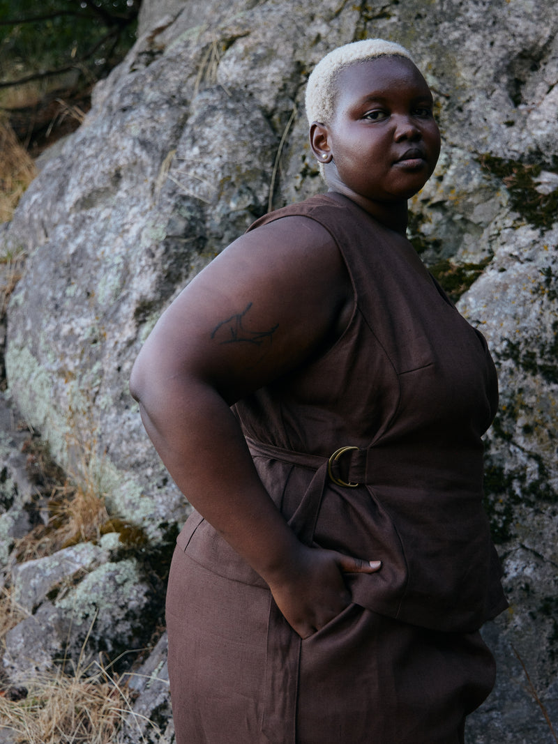 WOODS LINEN LOIS TOP