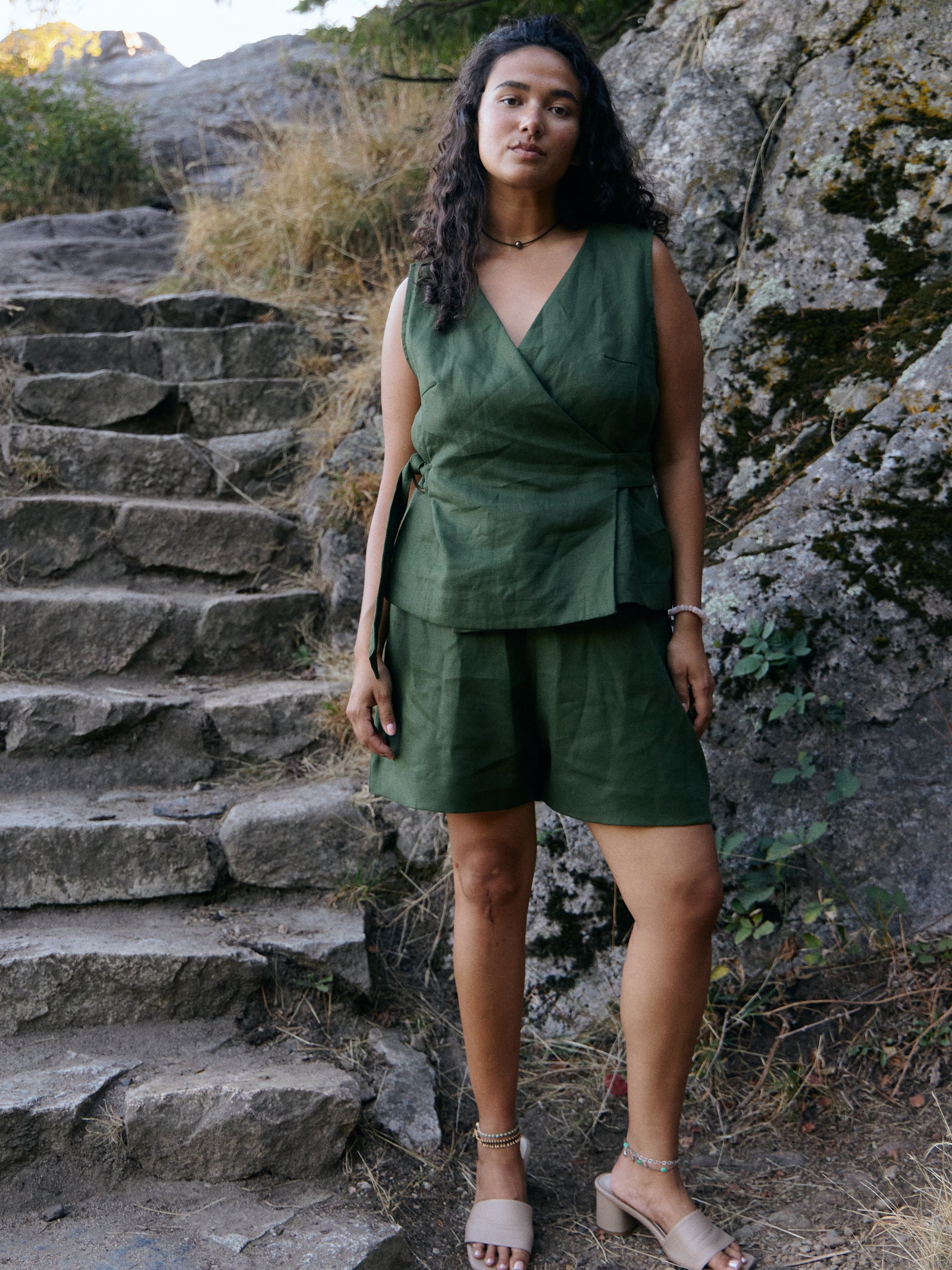 PINE LINEN LYNN SHORT