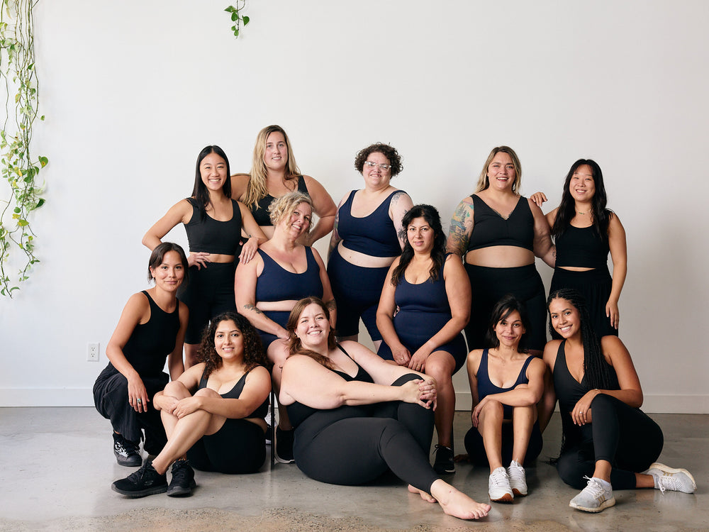 Free Label Everyperson Campaign - Size Inclusive Activewear - Stretch - Plus Size - Black - Navy - Red - Pear Shape