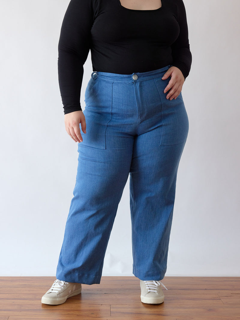 High Waisted Jeans - Dark Denim - Stretch Denim - Tall length - Ethical Fashion 