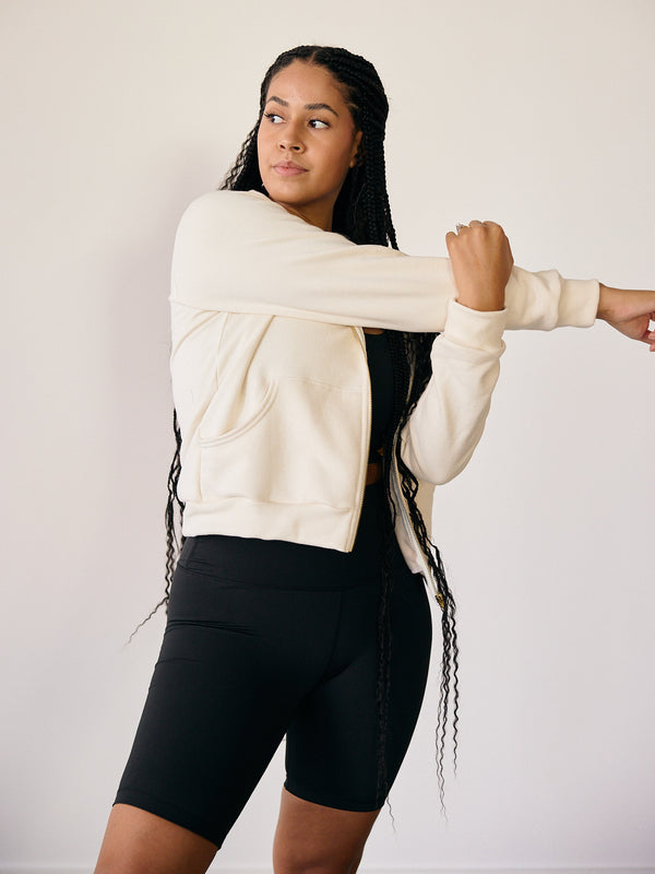 CREAM AUBREY ZIP HOODIE