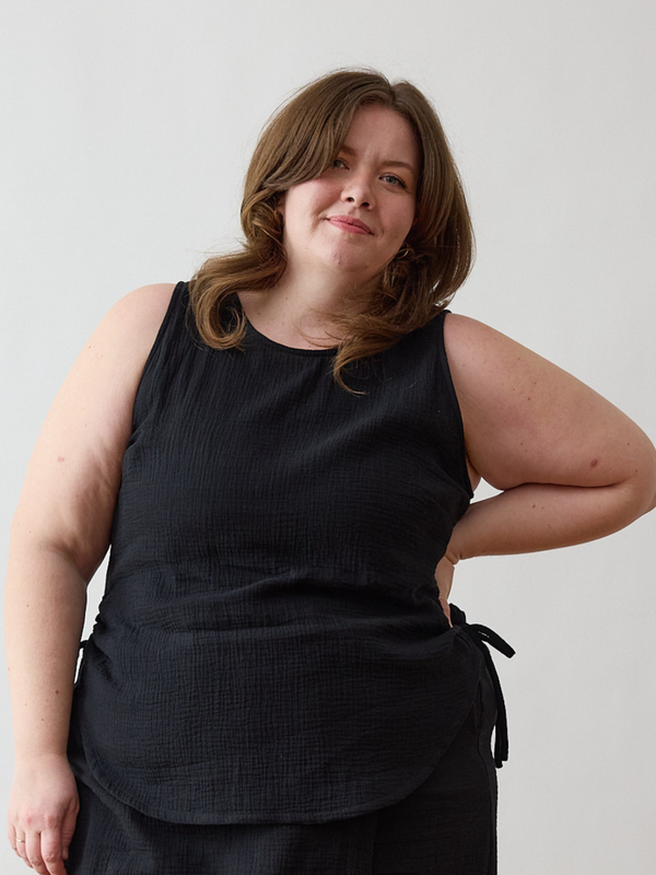 Spring/Summer Tank Top - Side Ties - Organic Cotton - Sustainable Fabric - Made in Canada Clothing 