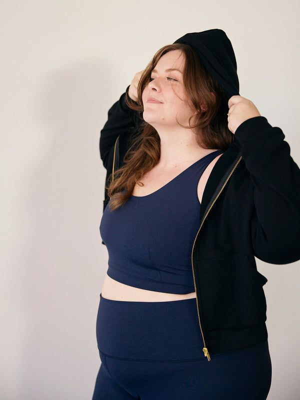 BLACK AUBREY ZIP HOODIE