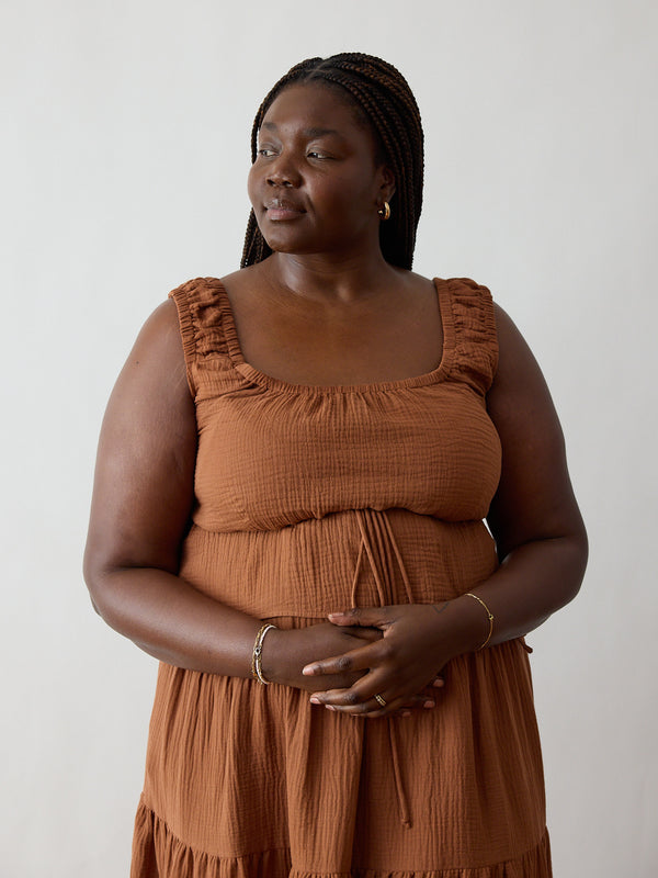 Cinch Waist Top - Summer - Thick Straps - Plus Size - Ethical Fashion 