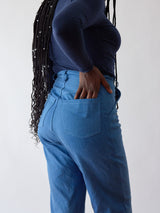 Free Label Jeans - High Waisted Cargo Jean - Small Waist to Hip Ratio - Stretch Denim