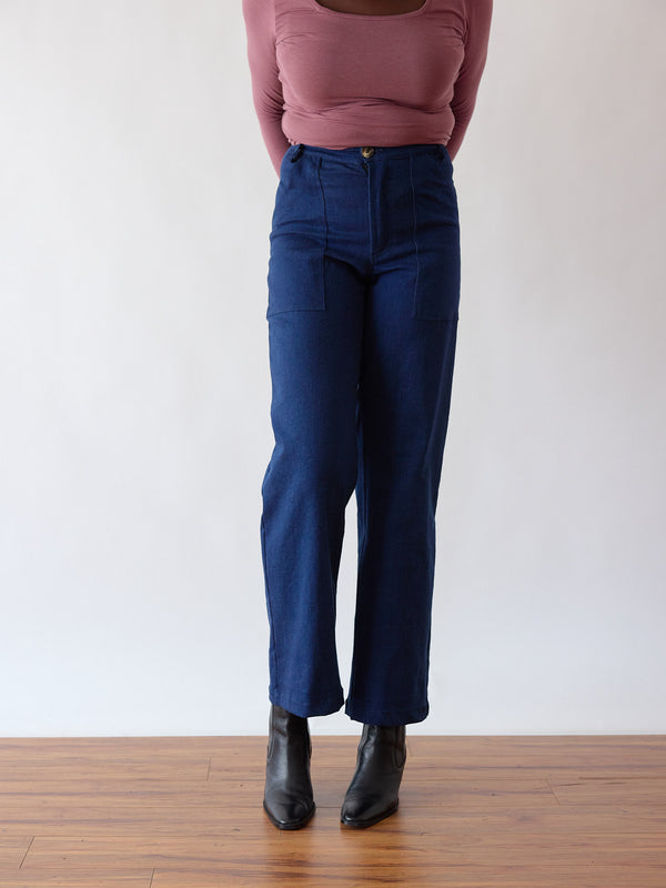High Waisted Jeans - Dark Denim - Stretch Denim - Tall length - Ethical Fashion 