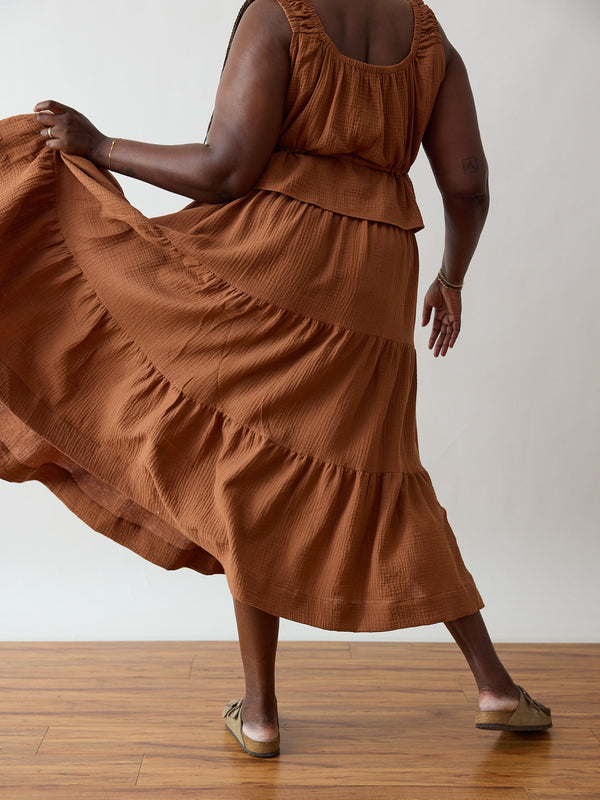 Long Cotton Gauze Skirt - Summer Skirt - Skirt with pockets - Ethical Fashion - Sustainable Fabric