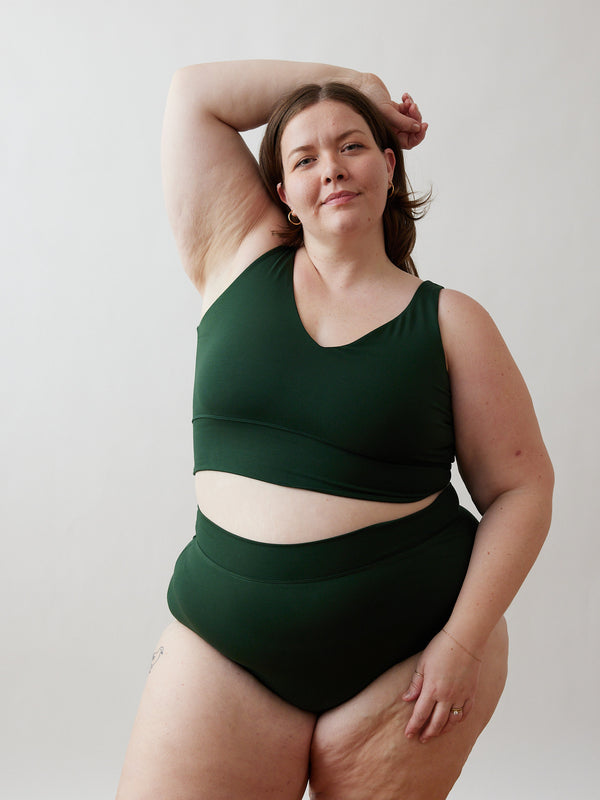 size inclusive dark green bra set Free Label