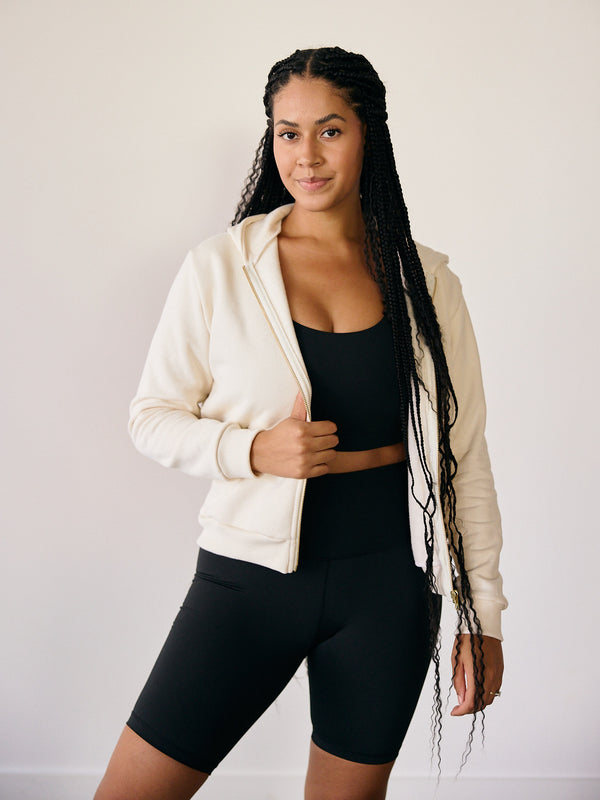 CREAM AUBREY ZIP HOODIE