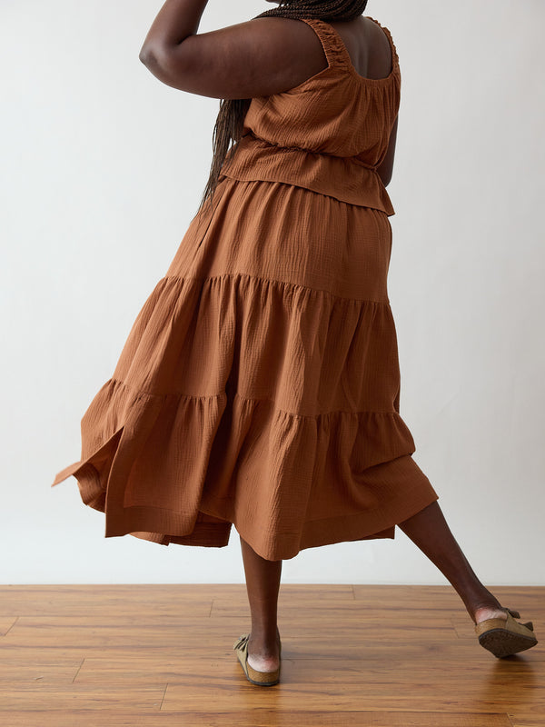 Long Cotton Gauze Skirt - Summer Skirt - Skirt with pockets - Ethical Fashion - Sustainable Fabric