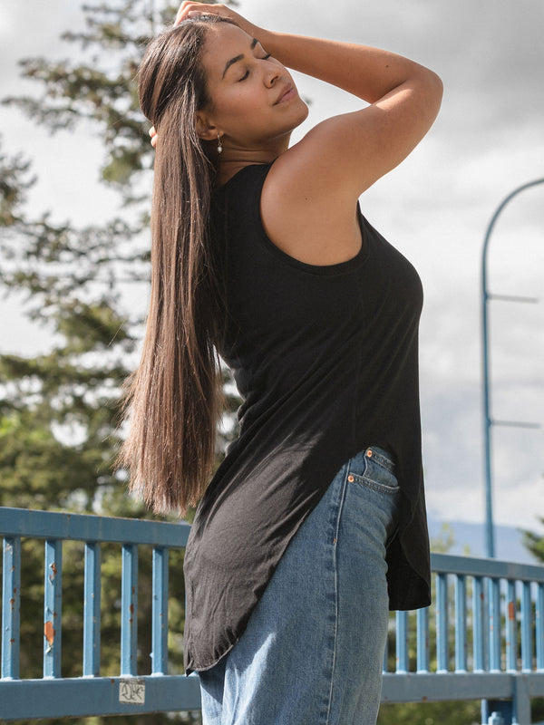 Free Label Black betty tank made in canada with bamboo and organic cotton