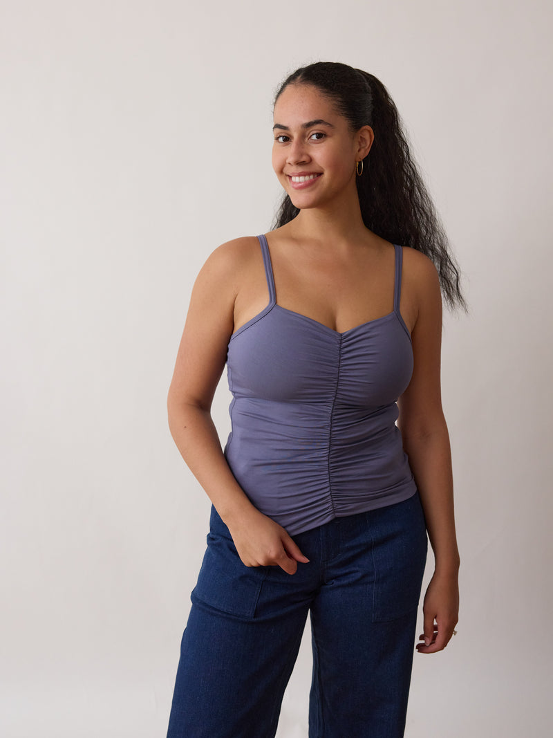 Made in Canada built in bra cami, tank top, bamboo tank top, ethically made, slow fashion