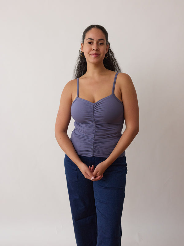 Made in Canada built in bra cami, tank top, bamboo tank top, ethically made, slow fashion