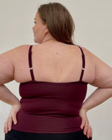 Plus Size tank top - Made in Vancouver - Adjustable straps and ruching down the middle - built in shelf bra 