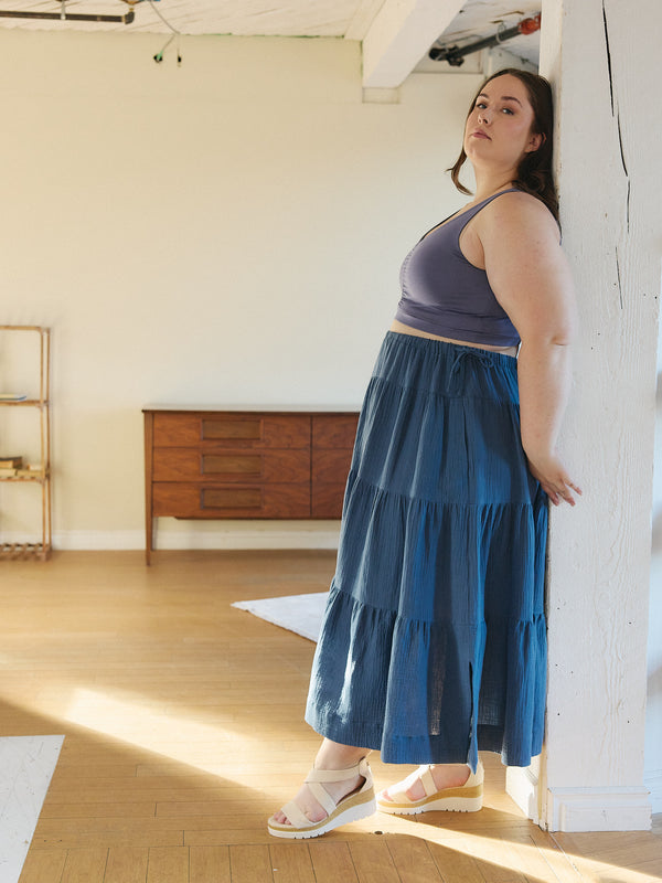 Long Cotton Gauze Skirt - Summer Skirt - Skirt with pockets - Ethical Fashion - Sustainable Fabric