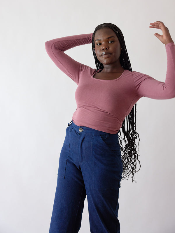 Squareneck - Pink - Lyocell Top - Made in Vancouver - Slow Fashion