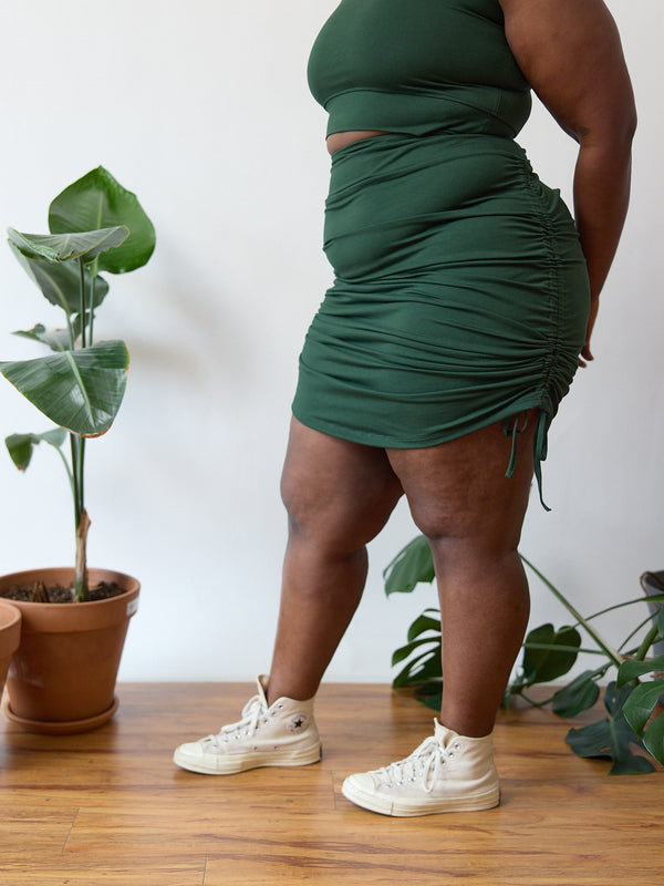 Free Label Vanna Skirt - Adjustable length - Skirt with ruching on the side - High waisted skirt - Skirt with pocket