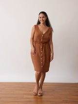 Free Label organic cotton gauze shift dress with buttons nursing friendly plus size