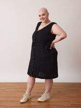 Free Label organic cotton gauze shift dress with buttons nursing friendly plus size