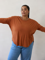 Duggan Long Sleeve - Free Label ethically made lyocell slouchy long sleeve tee size inclusive