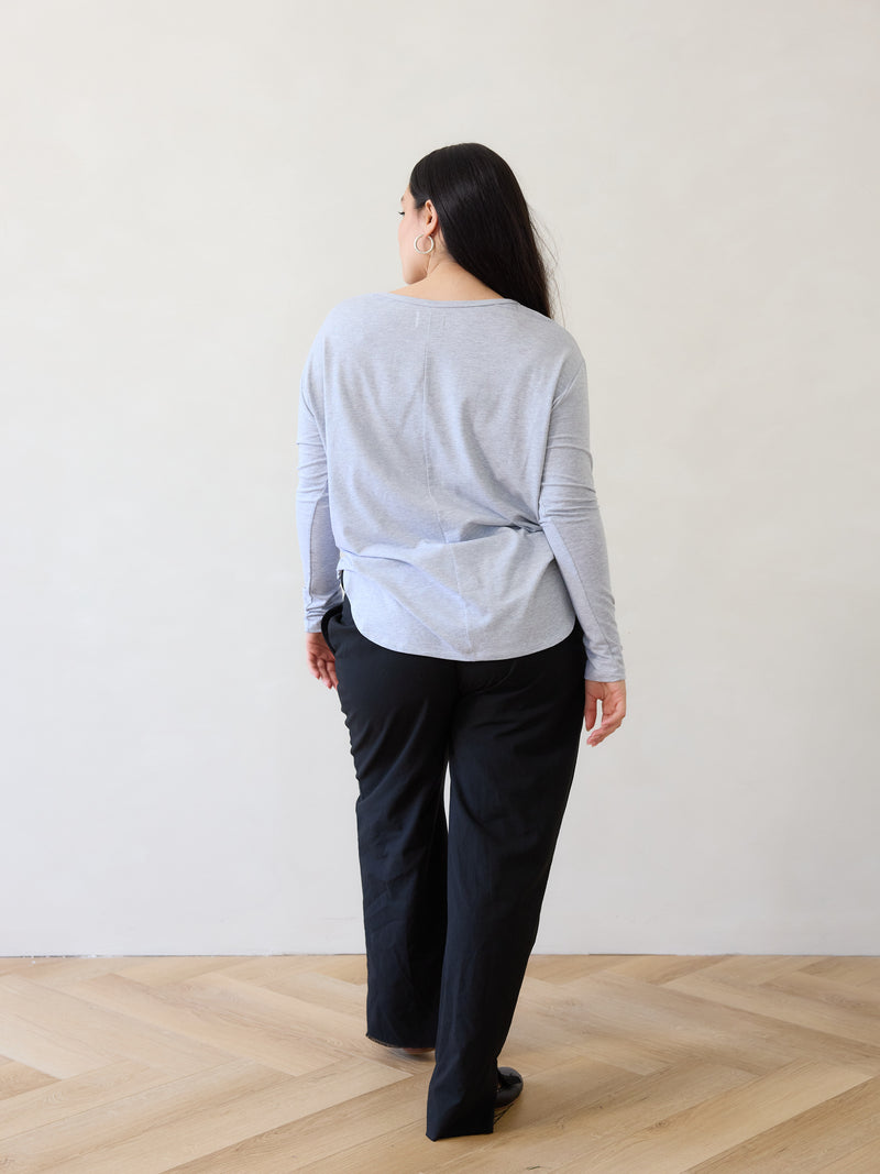 Grey Duggan Long Sleeve Free Label ethically made maternity friendly shirt nursing friendly