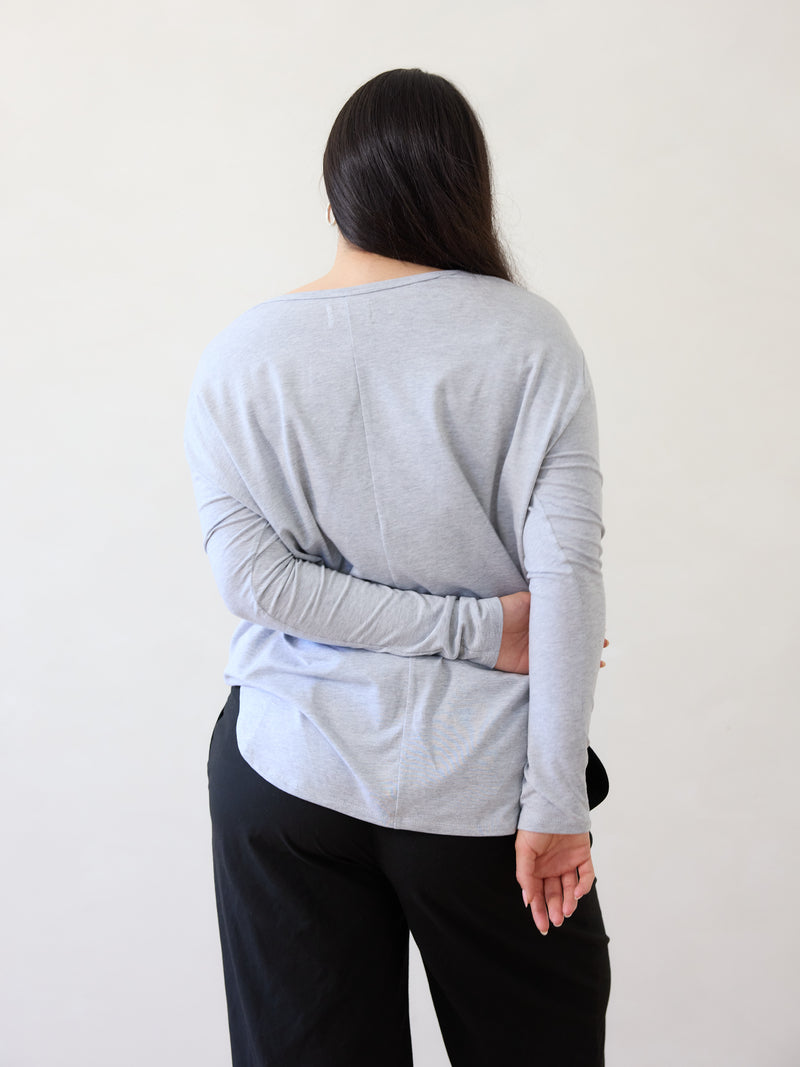 Grey Duggan Long Sleeve Free Label ethically made maternity friendly shirt nursing friendly