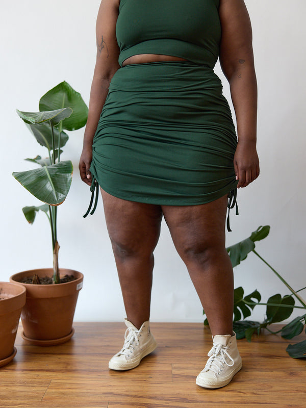 Free Label Vanna Skirt - Adjustable length - Skirt with ruching on the side - High waisted skirt - Skirt with pocket