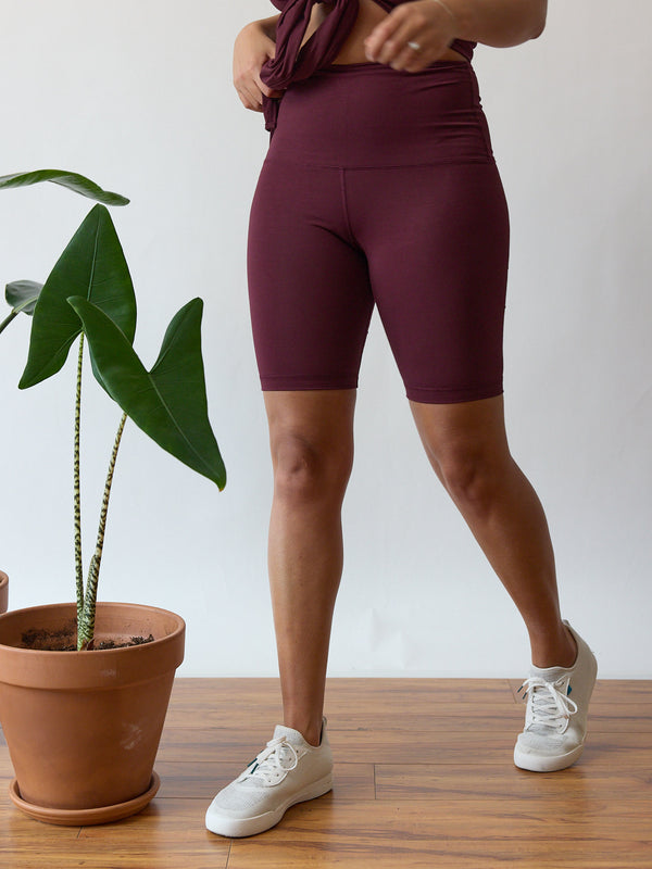 Long Bike Short - Bamboo Bike Short - Ethical Fashion Canada - High Waisted Shorts made with sustainable fabrics